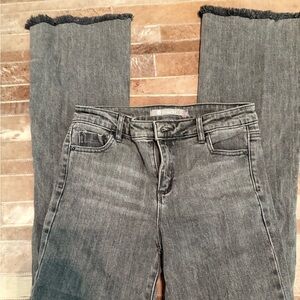 Tractr Girls Raw Hem Flare Jeans